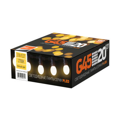 Лампа светодиодная PLED- ECO- G45 3w E27 2700K CLEAR — вид 2