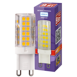 PLED-G9  9w  4000K 590Lm 175-240V (пластик d16*60мм) Jazzway