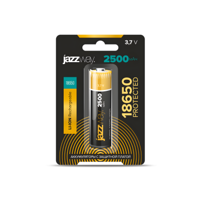 Li-Ion аккумулятор JAZZway 18650 2500 мАч с защитой BL-1