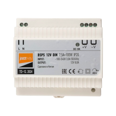 Блок питания (драйвер) BSPS DIN 12V 7.5A=100w PL IP20 на дин.рейку 5 л.гар. — вид 2