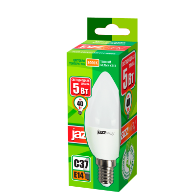 Лампа светодиодная PLED- ECO-C37 5w E14 3000K 400Lm 230V/50Hz — вид 2