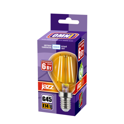 Лампа светодиодная PLED OMNI G45 6w E14 4000K Gold 230/50 — вид 2