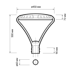 PGL 03   60w 5000K IP65 BL AC100-270V (парковый) (5лет гар.) Jazzway