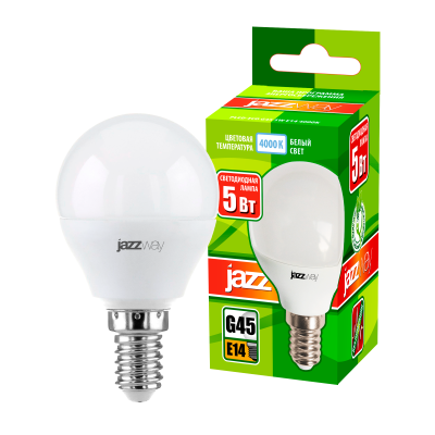 Лампа светодиодная PLED- ECO-G45 5w E14 4000K 400Lm 230V/50Hz — вид 3