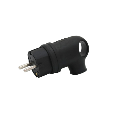 Вилка угловая с кольцом PRC-251-BL 16А 220V IP44 каучук