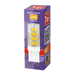PLED-G9  7w  2700K 400Lm 175-240V (пластик d16*50мм) Jazzway
