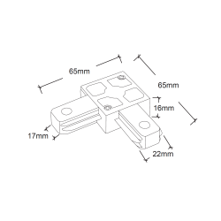 PTR P CL-BL Коннектор черный (пластик) L- обр Jazzway