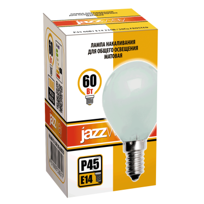 Лампа накаливания P45 240V 60W E14 frosted — вид 2
