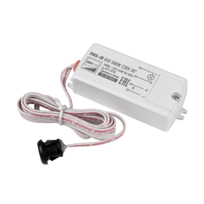 Датчик движения мебельный PMS-IR 050 500W 230V 30° WH IP20