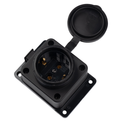 Розетка с защитной крышкой настенная PRC-121-BL 16A 220V IP44 каучук — вид 4