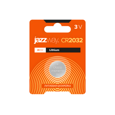 Литиевая дисковая батарейка JAZZway CR2032 BL-1
