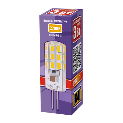 Лампа светодиодная PLED-G4 3w 2700K 200Lm 220V (силикон, d11*38мм) — вид 2