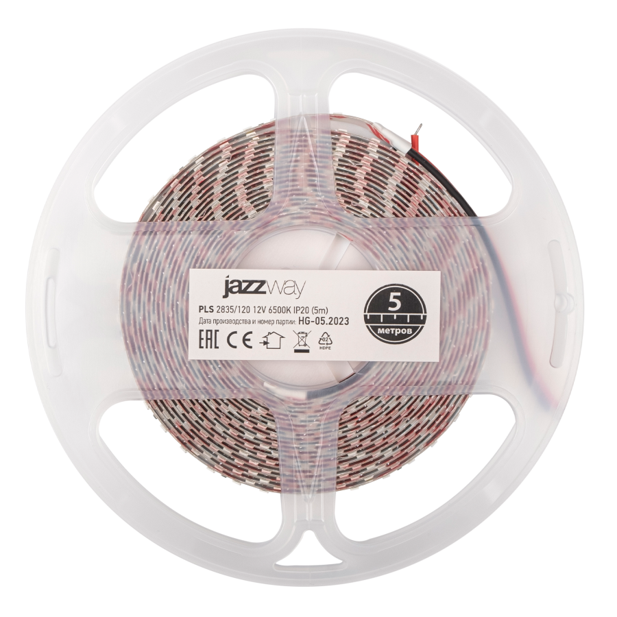 PLS 2835/120-12V 6500K IP20 5m (белый свет) Jazzway