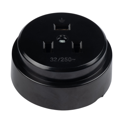 Разъем штепсельный PPC 32А 250V BL IP20 (РШ-ВШ ОУ черный) — вид 3