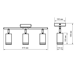 PCL 0103 3xGU10 BL 230V IP20 Jazzway