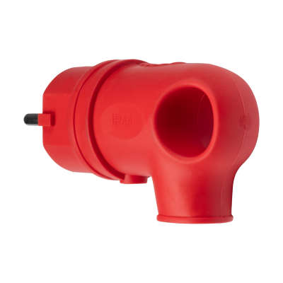 Вилка угловая с кольцом PRC-251-Red 16А 220V IP44 каучук красная — вид 4