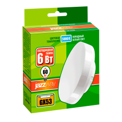 PLED- ECO-GX53  6w  5000K FROST 460Lm D75*26mm Jazzway