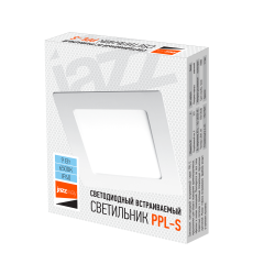 PPL-S  9w 6500K IP40 WH 145мм встр/квадр Jazzway