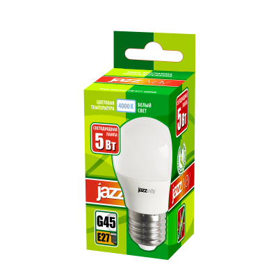 Лампа светодиодная PLED- ECO-G45 5w E27 4000K 400Lm 230V/50Hz — вид 2
