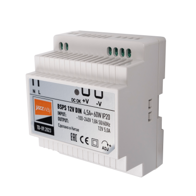 Блок питания (драйвер) BSPS DIN 12V 4.5A= 60w PL IP20 на дин.рейку 5 л.гар.