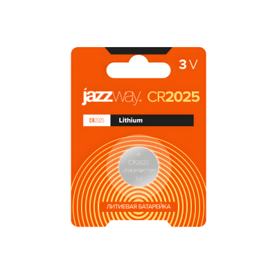 Литиевая дисковая батарейка JAZZway CR2025 BL-1
