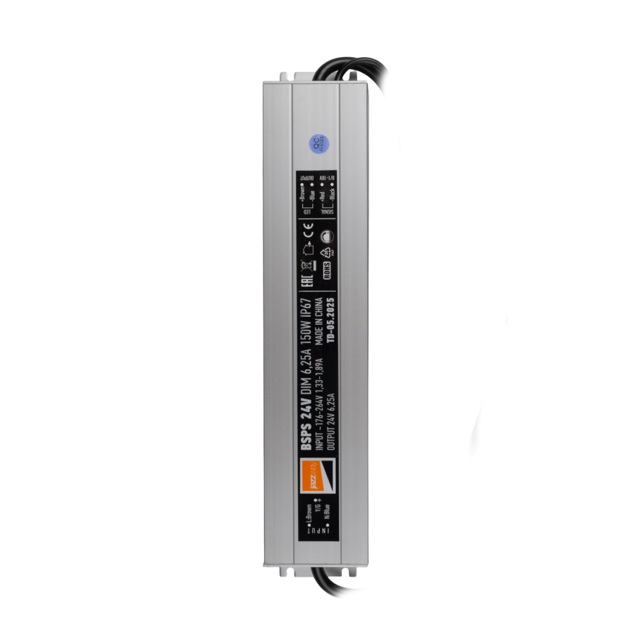 BSPS 24V DIM  150W=6,25A диммируемый  IP67 5 л.гар. Jazzway