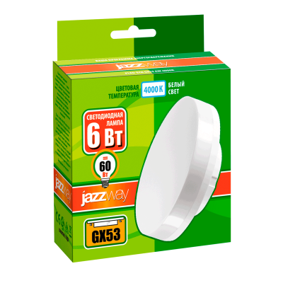 Лампа светодиодная PLED- ECO-GX53 6w 4000K FROST 460Lm D75*26mm — вид 3