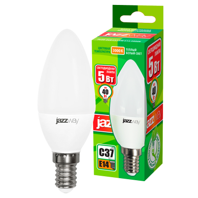 Лампа светодиодная PLED- ECO-C37 5w E14 3000K 400Lm 230V/50Hz — вид 3