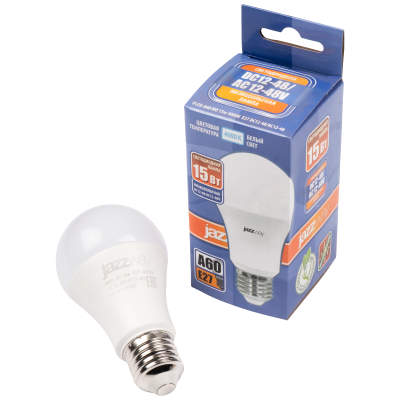 Лампа светодиодная PLED-A60 МО 15w 4000K E27 DC12-48V/AC12-48V (низковольтная) — вид 3
