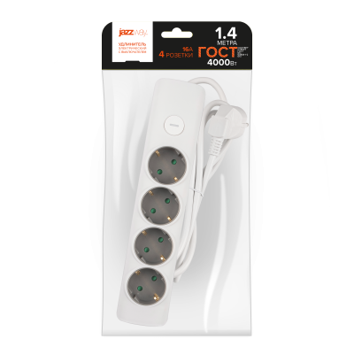 Удлинитель JAZZway ET-04-140W (4 x 1,4) заземл., выкл. — вид 5