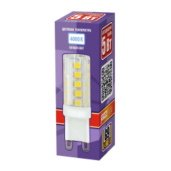 PLED-G9  5w  4000K 320Lm 175-240V (пластик d16*50мм) Jazzway