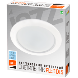 PLED DL5 24w 6500K WH IP40 (плоский рассеиватель) Jazzway