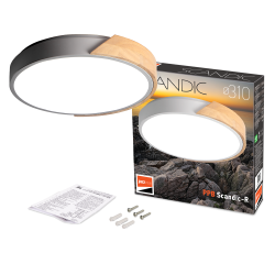 PPB Sсandic-R 24w 4000K GR/W с деревянной планкой IP20 D310*50 Jazzway
