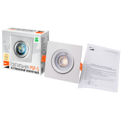 PSP-S   9044 7W White 3000K 38° квадр/поворот IP40 Jazzway
