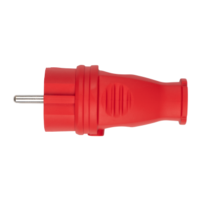 Вилка прямая PRC-231-Red 16А 220V IP44 каучук красная — вид 4