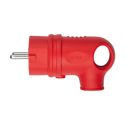 Вилка угловая с кольцом PRC-251-Red 16А 220V IP44 каучук красная — вид 2