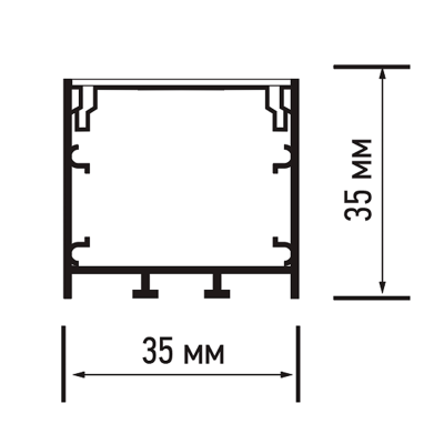 Профиль PAL 3535-BLACK (комплект) накладной 2м анод. — вид 4