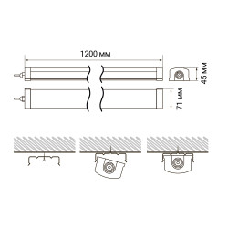 PWP-C3 SPEC 1200 40w 4000K Ra90  IP65 (5лет.гар) Jazzway