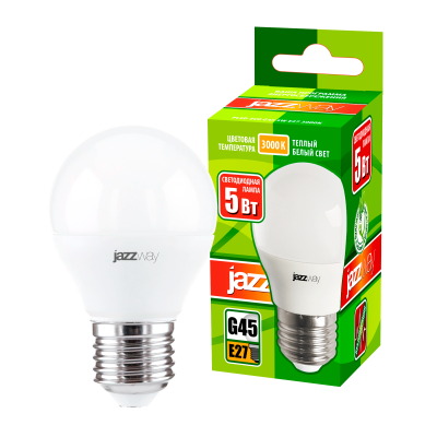 Лампа светодиодная PLED- ECO-G45 5w E27 3000K 400Lm 230V/50Hz — вид 3