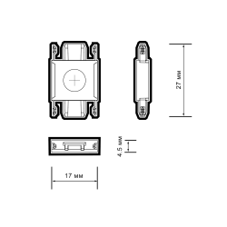 MTR16 CI-BL Коннектор черный I-обр. Jazzway 