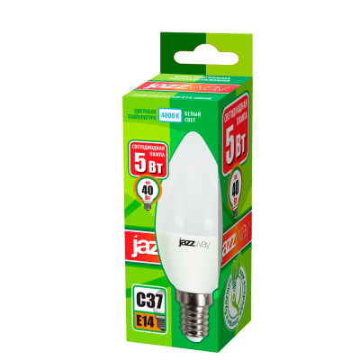 Лампа светодиодная PLED- ECO-C37 5w E14 4000K 400Lm 230V/50Hz — вид 2