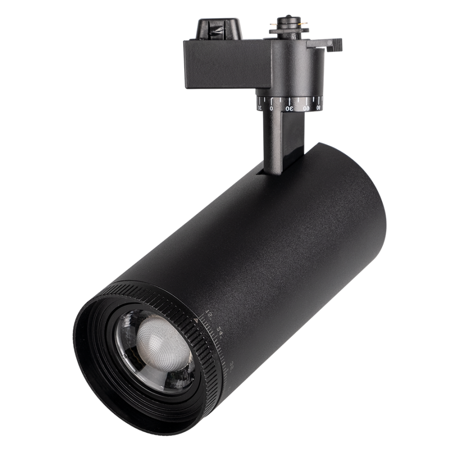 PTR  0728 ZOOM 28w 3000K 15-60° BL (чёрный) IP40 Jazzway