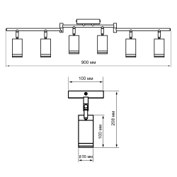 PCL 0306 6xGU10 BL 230V IP20 Jazzway