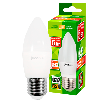Лампа светодиодная PLED- ECO-C37 5w E27 3000K 400Lm 230V/50Hz — вид 3