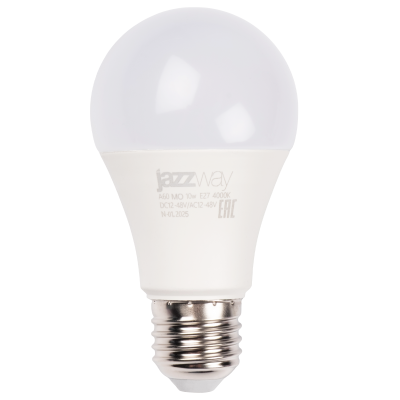 Лампа светодиодная PLED-A60 МО 10w 4000K E27 DC12-48V/AC12-48 (низковольтная)