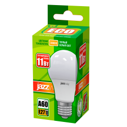 PLED- ECO- A60 11w E27 3000K 880Lm  220V/50Hz  Jazzway