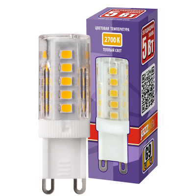 Лампа светодиодная PLED-G9 5w 2700K 320Lm 175-240V (пластик d16*50мм) — вид 3