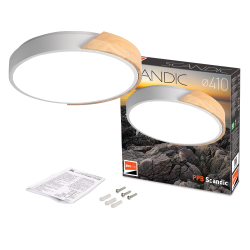 PPB Sсandic-R 36w 4000K WH/W с деревянной планкой IP20 D410*50 Jazzway