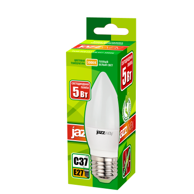Лампа светодиодная PLED- ECO-C37 5w E27 3000K 400Lm 230V/50Hz — вид 2