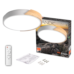 PPB Sсandic-R 72w DIM 3000-6500K WH/W с деревянной планкой IP20 D385*60 Jazzway